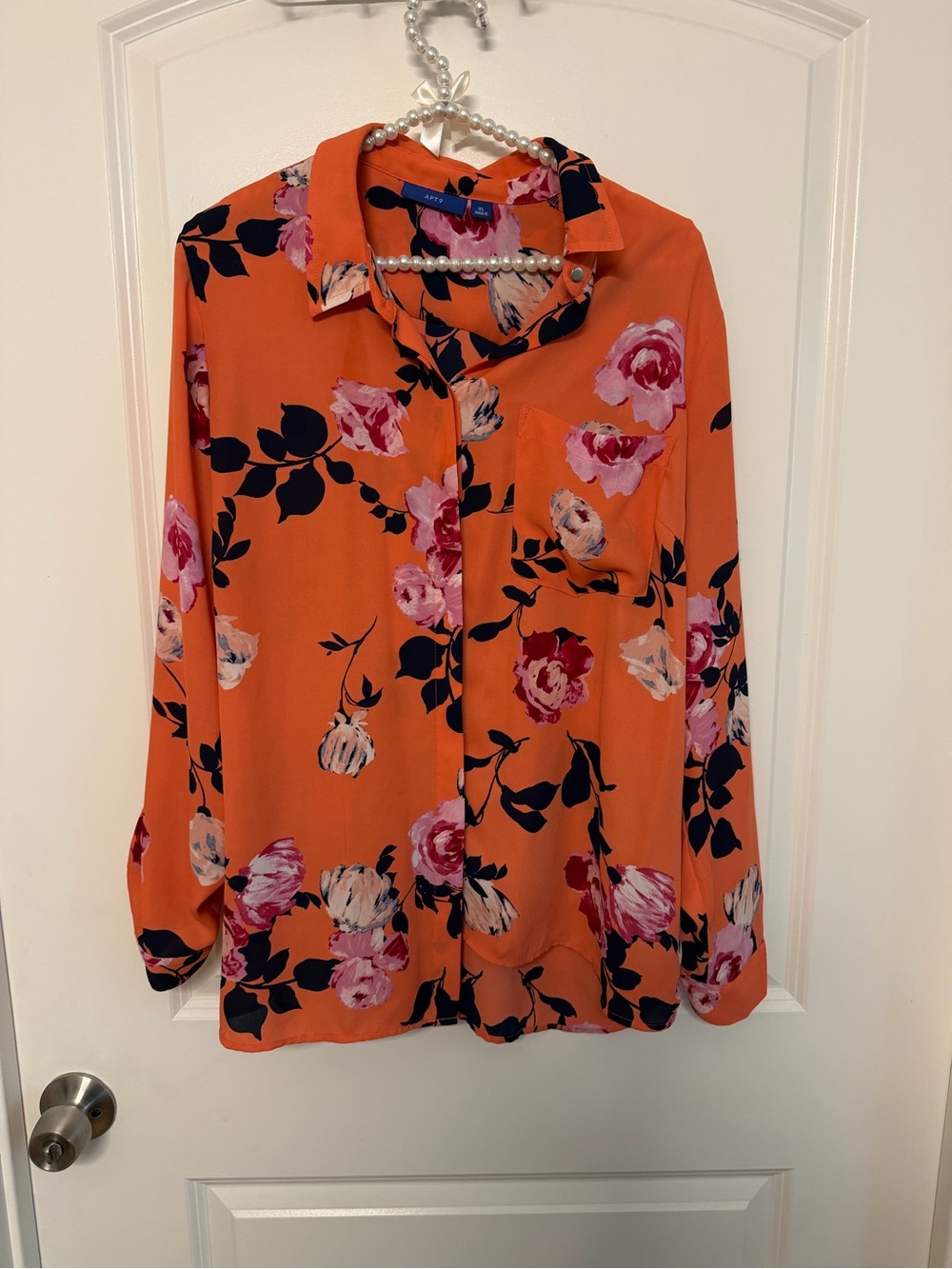 Apt. 9 Women's Long-Sleeve Button-Down Floral Blouse